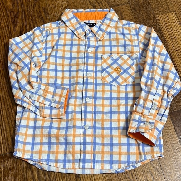 Andy & Evan Kids Button Down Long Sleeve with Embroidered Logo Pocket Size 3T - Picture 1 of 4